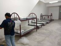 Heavy Duty Splitable Double Decker Metal Bed with Plywood Base | JTK Standard Worker Hostel Bed + Single Mattress | Foreign Worker Hostel Bed Malaysia