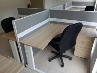 4 Person Office Workstation Cubicle | Modular Office Partition Workstation | Office Cubicle Desk Malaysia | Office Furniture Supplier Penang KL