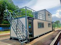 Upper deck Cabin Home with Stairs and balcony - Heavy Duty Cabin Container Manufacturer