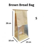S size Kraft Paper Bakery Bread Bag with Window + Tin-Tie Bag