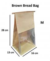M size Kraft Paper Bakery Bread Bag with Window + Tin-Tie Bag