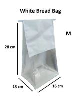 M size White Paper Bakery Bread Bag with Window + Tin-Tie Bag