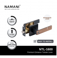 NAMANI Premium Tubular Lever NTL-1600 Entrance Square Tubular Lock with Woodgrain Finishing Lever