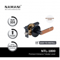 NAMANI Premium Tubular Lever NTL-1800 Entrance Round Tubular Lock with Woodgrain Finishing Lever
