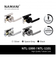 NAMANI High Quality Tubular Lock NTL-1000 / 1101 Entrance Lock with Black / Silver / Matte Grey
