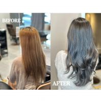 Woman Ash Blue Hair Colour