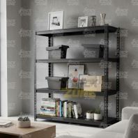 HEAVY DUTY BOLTLESS RACK FOR OFFICE - BLACK RACK WITH METAL SHELVE