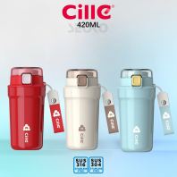 Cille Ceramic-Lined Thermos Mug with Strap | Leak-Proof, Long-Lasting Hot & Cold, Zero Metallic Taste