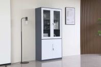 W053 Steel Cabinet with 4 Sliding Doors (2 Glass Door)
