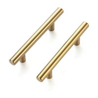 Brushed Brass Cabinet Handle Stainless Steel Kitchen Drawer Door
