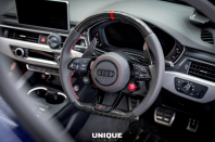 Audi R8 Design Carbon Fibre Steering Wheel with Start/Stop Button & Drive Mode Controls   Multifunction Performance Upgrade