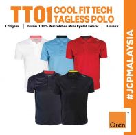 OREN SPORT TT01 Tagless Microfiber Smart Casual Polo T-Shirt Unisex Cool Fit Plain Polo Tee Tshirt Baju Polo