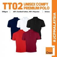 TT02 OREN SPORT Tagless Microfiber Smart Casual Polo T-Shirt Unisex Durable Plain Polo Tee Tshirt Baju Polo