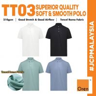TT03 OREN SPORT Superior Quality Soft & Smooth Tritan Polo Unisex Tencel Roma Fabric Good Stretch & Airflow Polo