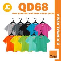 QD68 OREN SPORT New Quick-Dry Children T-Shirt Kids Size Lightweight Microfiber Crew Neck T-Shirt - Group B
