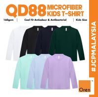 QD88 OREN SPORT Kids Microfiber Long Sleeve T-Shirt Kids Size Cool Fit Tshirt Baju Budak Lelaki Perempuan