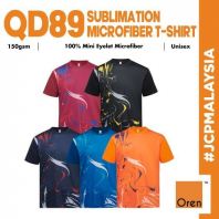 QD89 OREN SPORT Premium Ultimate Sublimation Mini Eyelet Microfiber Quick Dry CVC Unisex 150gsm Cool Fit Tshirt