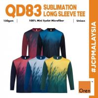 QD83 OREN SPORT Ultimate Sublimation Mini Eyelet Microfiber Quickdry CVC Long Sleeve Unisex 150gsm Cool Fit Tshirt