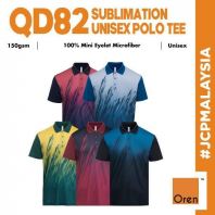 QD82 OREN SPORT Ultimate Sublimation Mini Eyelet Microfiber Polo CVC Short Sleeve Unisex 150gsm Cool Fit T-shirt