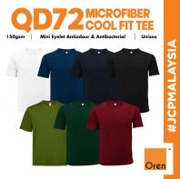 QD72 Oren Sport Super Light Weight Plain Jersey T-Shirt Baju Jersi Ringan Cepat Kering Cool Fit Tshirt Jersey - A