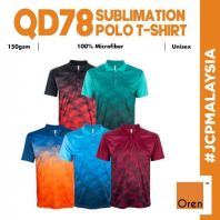 QD78 OREN SPORT Unisex Jersi Microfiber Quick Dry CVC Polo SIZE Cut & Sew Polyester Baju Jersi Cool Fit Baju Polo