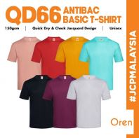 QD66 OREN SPORT Unisex Antimicrobial Antibacterial Dry Fit Cool Microfiber Jersey Training Tee Baju Lelaki - Multi Color