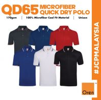 QD65 OREN SPORT Unisex Collar Dry Fit Cool Microfiber Polyester Jersey Polo Tee Baju Lelaki - Multi Color