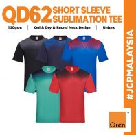 QD62 OREN SPORT Unisex Dry Fit Polyester Interlock T-Shirt Baju Lelaki