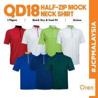 QD18 OREN SPORT Unisex Mock Neck Zip Jersey