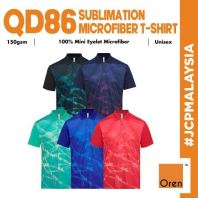 QD86 OREN SPORT Ultimate Sublimation Mini Eyelet Microfiber Polo Quick Dry CVC Unisex 150gsm Cool Fit Polo Tshirt