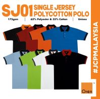 SJ01 OREN SPORT Premium Single Jersey Polo Unisex Collar Cotton Polyester Polo Baju Kolar Polo