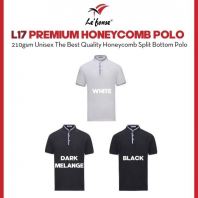 LEFONSE Unisex Adult 210gsm Thick Quality Breathable Honeycomb Polo Split Bottom Tee L1700