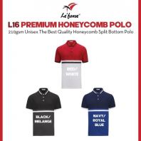LEFONSE Unisex Adult 210gsm Thick Quality Breathable Honeycomb Polo Split Bottom Tee L1600