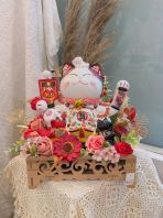 Fortune cat artificial flower
