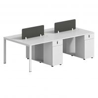 ZP-24 Office Workstation Table Cluster Of 4 Seater | Office Cubicle | Office Partition | Puchong & KL