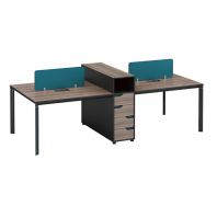 LT-03 Office Workstation Table Cluster Of 4 Seater | Office Cubicle | Office Partition | Cyberjaya & KL