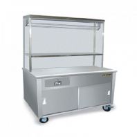 Chicken Stall With Glass Overshelf & Spotlight