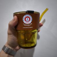 Glass Mug with Straw 400ml (Boxed)