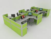 8-Seater Cluster Workstation with Privacy Panels