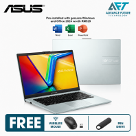 Asus VivoBook Go 14 E1404F-AEB062WS 14" FHD Laptop Green Gray ( AMD Ryzen 5 40, 16GB, 512GB SSD, ATI, W11, H&S 2024&M365 )
