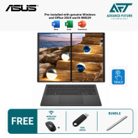 Asus Zenbook Duo UX8407A-ASN358WS 14" 3K OLED Touch Laptop Moher Gray ( Intel Core Ultra X7 358H, 32GB, 1TB SSD, Intel, W11, H&S 2024&M365 )