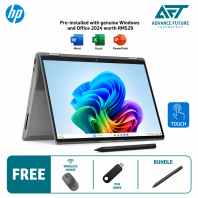 HP OmniBook X Flip 14-fb0029TU 14'' 2K AI Touch 2-In-1 Laptop Meteor Silver ( Intel Core Ultra 5 325 ,16GB, 512GB SSD, Intel, W11, H&S 2024&M365 )