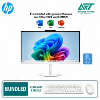 HP OmniStudio 27-cu0007d 27" FHD Touch All-in-One Desktop PC Cotton White ( Intel Core 5 210H, 16GB, 1TB SSD, Intel, W11, H&S 2024&M365 )