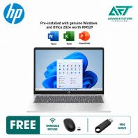 HP 14-em0303AU 14" FHD Laptop Natural Silver ( AMD Ryzen 7 7730U, 16GB, 512GB SSD, ATI, W11, H&S 2024&M365 )