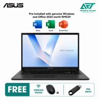 Asus VivoBook Go 15 E1504F-ABQ080WSP 15.6" FHD Laptop Mixed Black ( AMD Ryzen 5 40, 8GB, 512GB SSD, ATI, W11, H&S 2024&M365 )