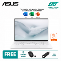 Asus Zenbook S14 UX5406A-ASU393WS 14" 3K OLED Touch Laptop Scandinavian White ( Intel Core Ultra 9 386H, 32GB, 512GB SSD, Intel, W11, H&S 2024&M365 )