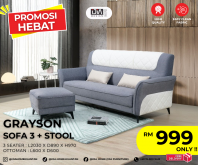 GRAYSON SOFA 3 SEATER + STOOL GRAYSON SOFA 3 SEATER + STOOL
