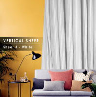 Sheer 4 : White Vertical Whisper Day Curtain
