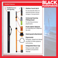 Black Hardware Telescopic Hot Sticks HS-175 Discharge Pole