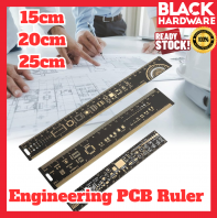 Black Hardware Engineering PCB Ruler - 15cm/20cm/25cm Multi-Functional Measurement Tool for Electronic Engineers